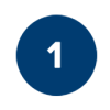 symbol zahl eins auf blauem hintegrund