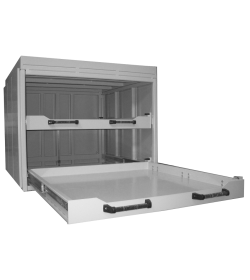 sonderschrank der marke zelenka mit geoeffneter klappe