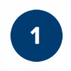 symbol zahl eins auf blauem hintegrund